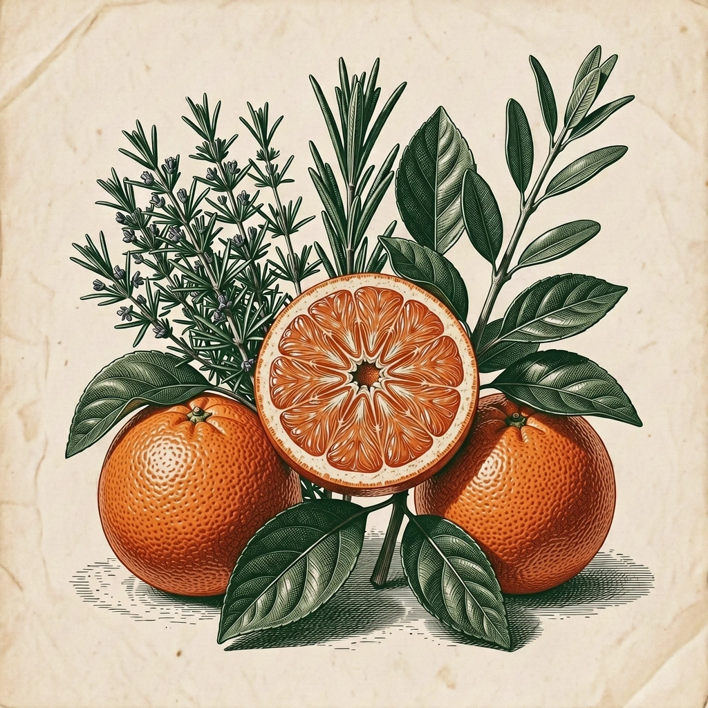 Botanical etching